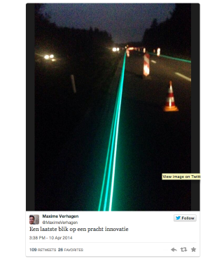 Illustration for article titled In The Netherlands, There Are Now Glow-in-the-Dark Roads